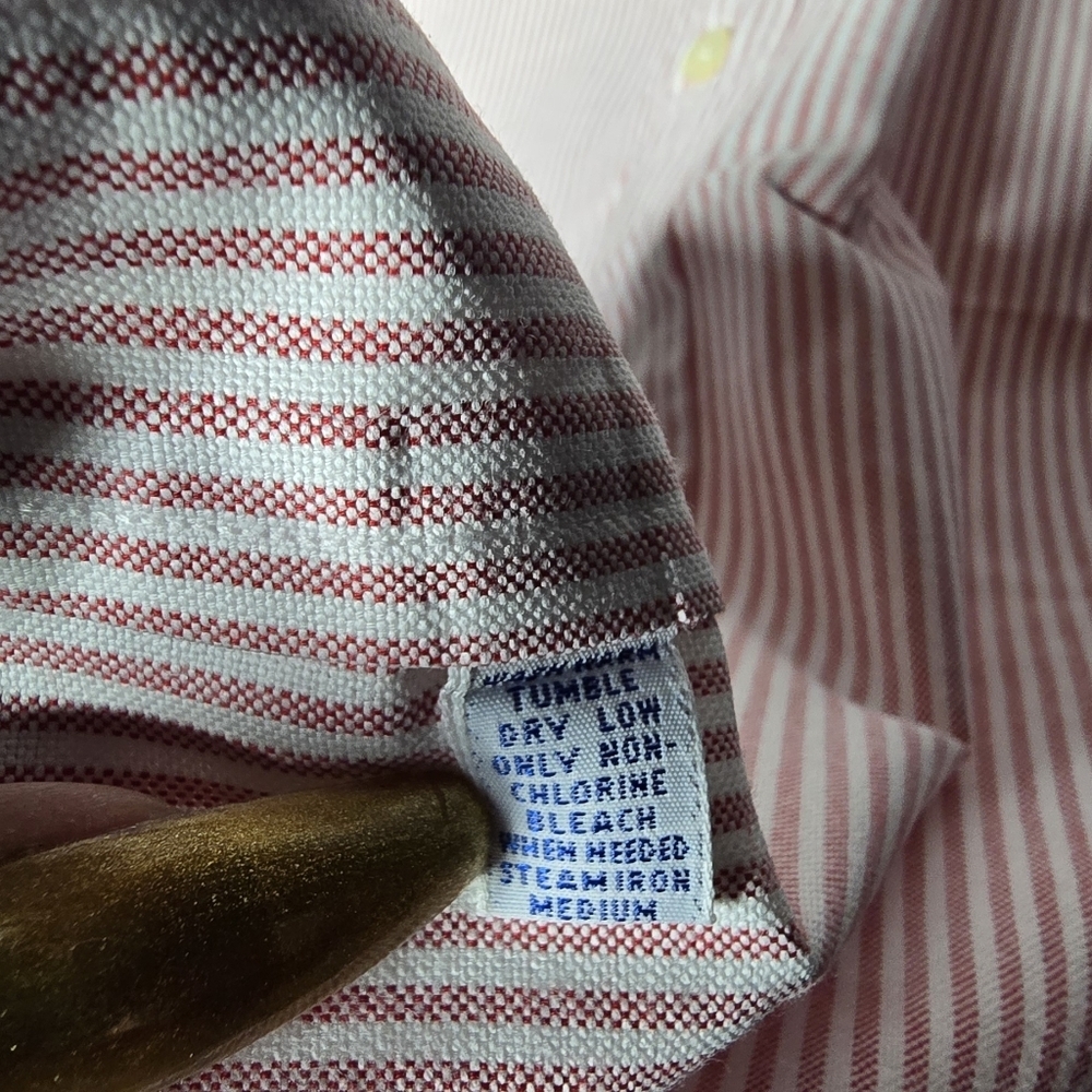 Polo Ralph Lauren Pink Oxford Button Up Shirt Mens L Custom Fit Flesh Pony 16-33 - Picture 8 of 8